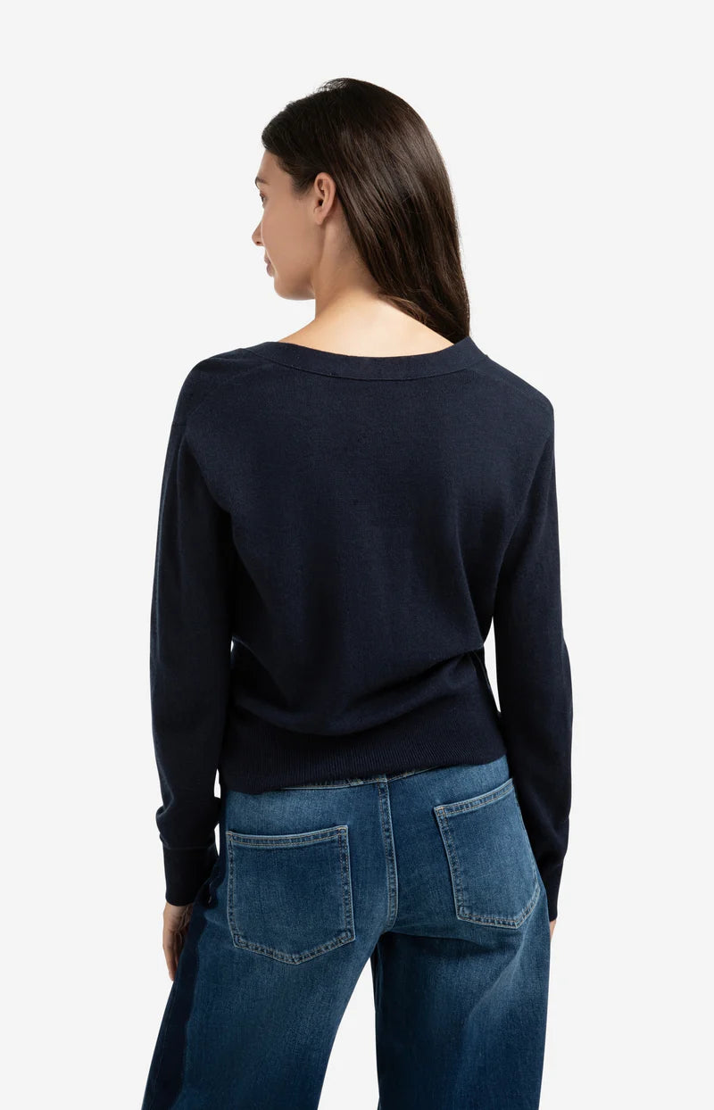 Cardigan mit V-Ausschnitt und Bindeverschluss YAYA