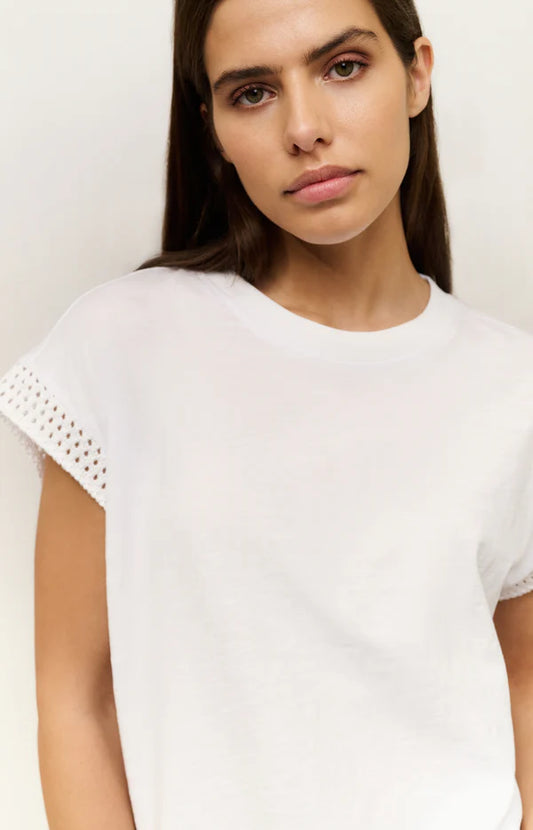 Jersey-Oberteil mit Häkeldetails an den Ärmeln, YAYA