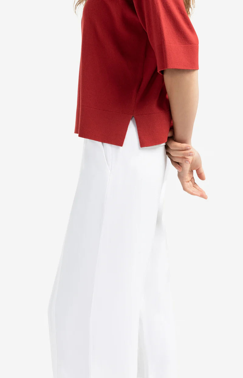 Oversize-T-Shirt aus Feinstrick mit kurzen Ärmeln YAYA