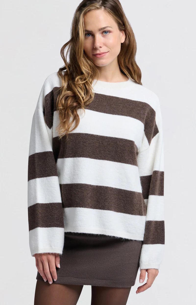 Oversize-Pullover mit breiten Streifen und langen Ärmeln, YAYA