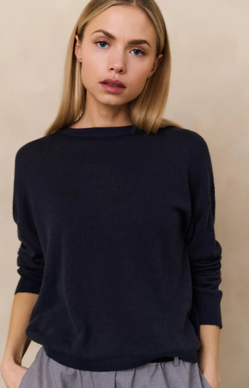 Strukturierter Strickpullover mit Rundhalsausschnitt, YAYA