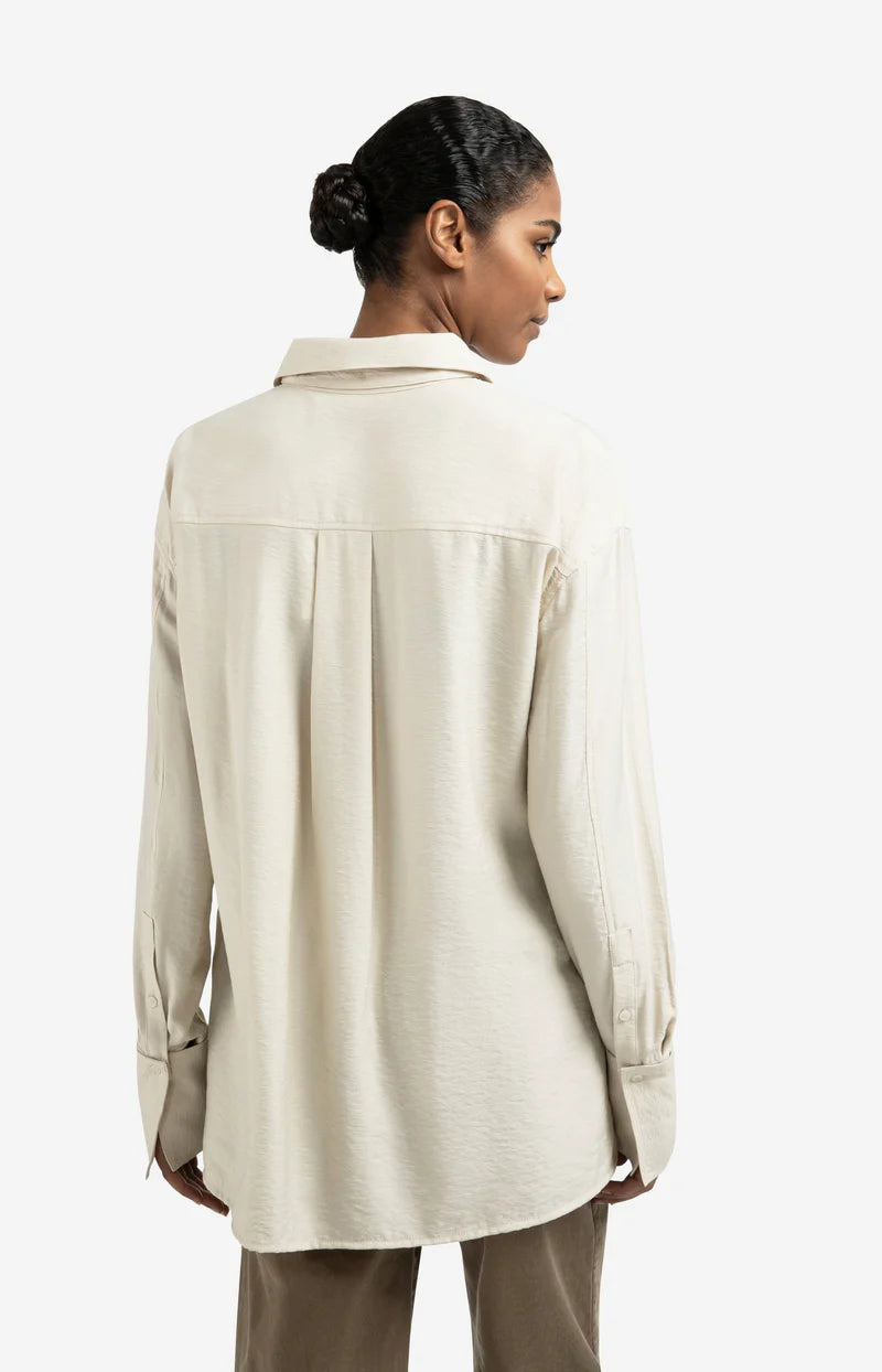 Lange Bluse mit abnehmbarem Kragen und Bündchen, YAYA