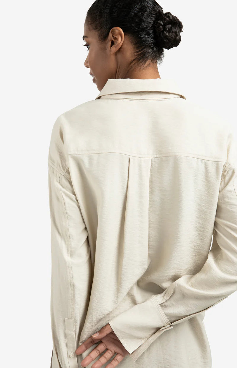 Lange Bluse mit abnehmbarem Kragen und Bündchen, YAYA