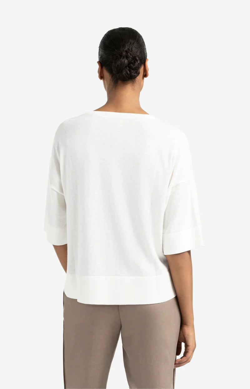 Oversize-T-Shirt aus Feinstrick mit kurzen Ärmeln YAYA