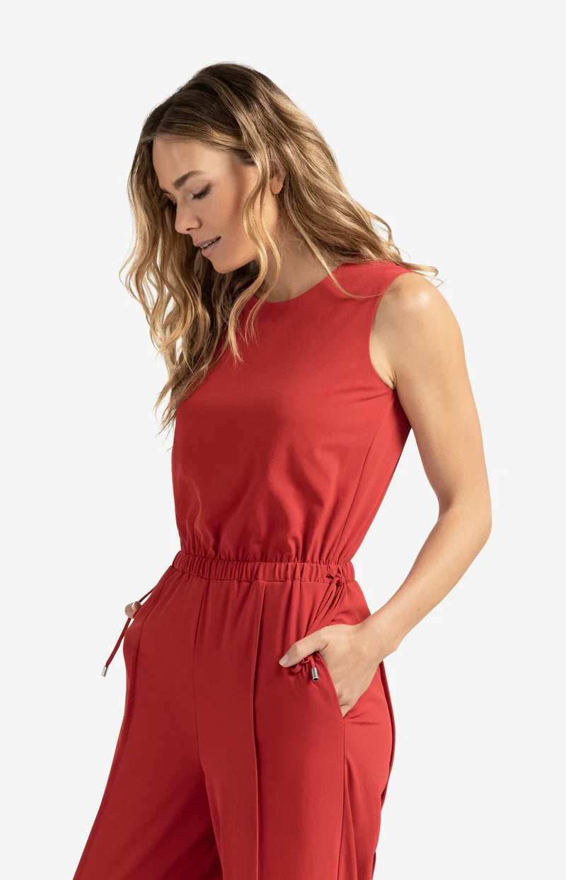 Ärmelloser Jumpsuit mit Kordeldetail YAYA