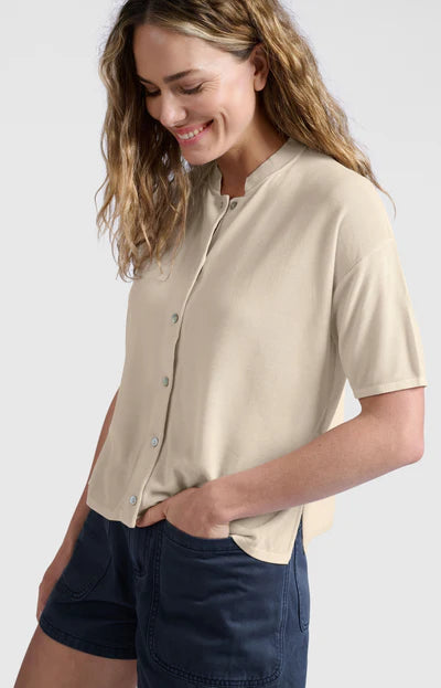 Strukturierter Cardigan mit kurzen Ärmeln, YAYA