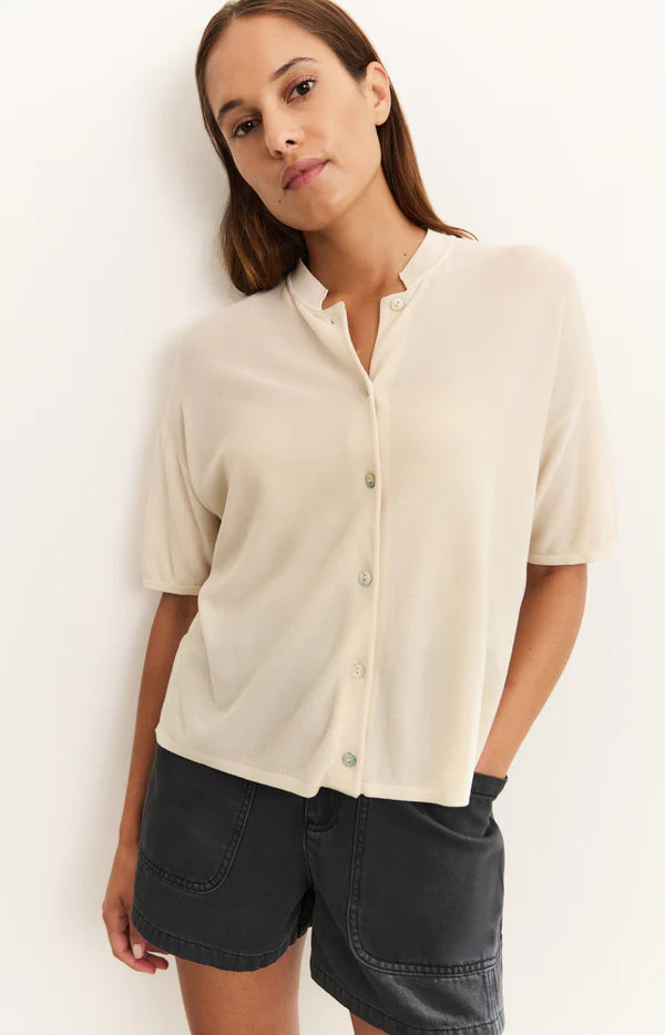 Strukturierter Cardigan mit kurzen Ärmeln, YAYA