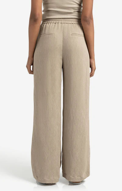 Gewebte Hose mit weitem Bein und elastischem Bund, YAYA