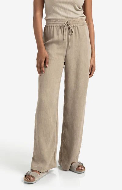 Gewebte Hose mit weitem Bein und elastischem Bund, YAYA